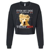 Trump 2024 Even My Dog Is Waiting For Trump 2024 Cropped Pullover Crew