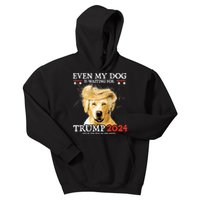 Trump 2024 Even My Dog Is Waiting For Trump 2024 Kids Hoodie