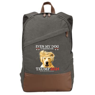 Trump 2024 Even My Dog Is Waiting For Trump 2024 Cotton Canvas Backpack