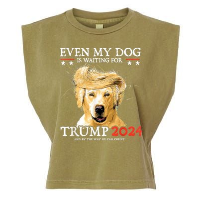 Trump 2024 Even My Dog Is Waiting For Trump 2024 Garment-Dyed Women's Muscle Tee