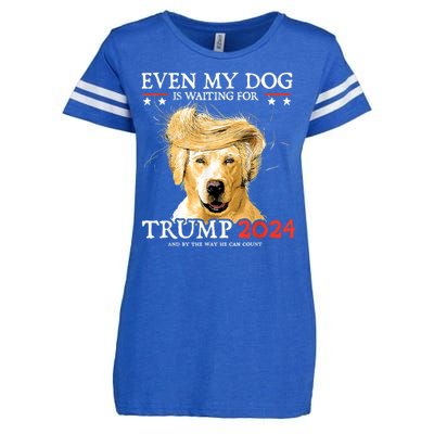 Trump 2024 Even My Dog Is Waiting For Trump 2024 Enza Ladies Jersey Football T-Shirt