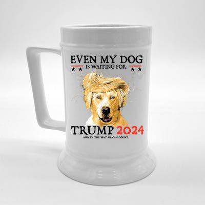 Trump 2024 Even My Dog Is Waiting For Trump 2024 Beer Stein