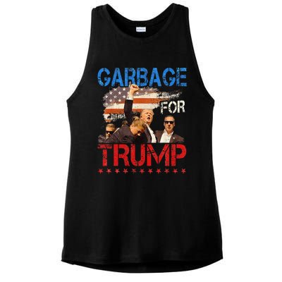 Trump 2024 Election Proud To Be Garbage Vote Trump President Ladies PosiCharge Tri-Blend Wicking Tank