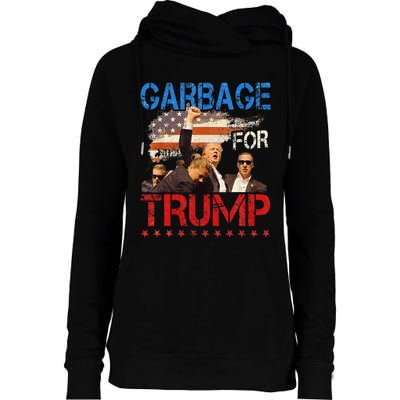 Trump 2024 Election Proud To Be Garbage Vote Trump President Womens Funnel Neck Pullover Hood