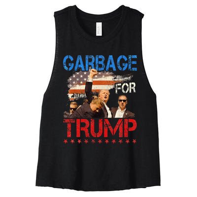 Trump 2024 Election Proud To Be Garbage Vote Trump President Women's Racerback Cropped Tank