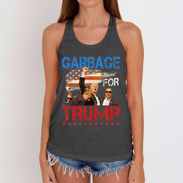 Trump 2024 Election Proud To Be Garbage Vote Trump President Women's Knotted Racerback Tank