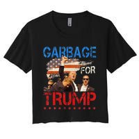 Trump 2024 Election Proud To Be Garbage Vote Trump President Women's Crop Top Tee