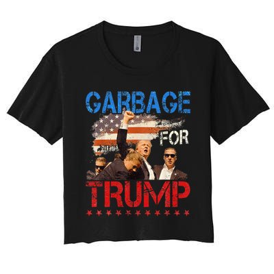 Trump 2024 Election Proud To Be Garbage Vote Trump President Women's Crop Top Tee