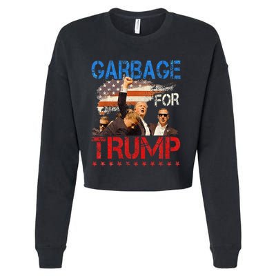 Trump 2024 Election Proud To Be Garbage Vote Trump President Cropped Pullover Crew