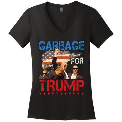 Trump 2024 Election Proud To Be Garbage Vote Trump President Women's V-Neck T-Shirt