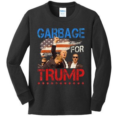 Trump 2024 Election Proud To Be Garbage Vote Trump President Kids Long Sleeve Shirt