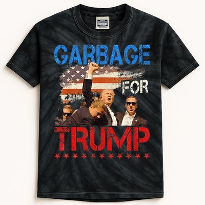 Trump 2024 Election Proud To Be Garbage Vote Trump President Kids Tie-Dye T-Shirt