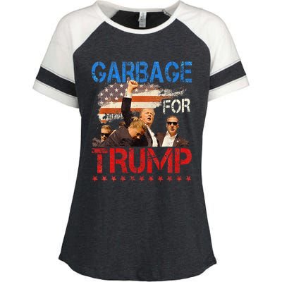 Trump 2024 Election Proud To Be Garbage Vote Trump President Enza Ladies Jersey Colorblock Tee