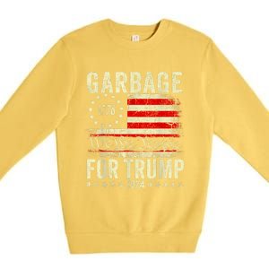 Trump 2024 Election Garbage Vote For Trump President Us Flag Premium Crewneck Sweatshirt