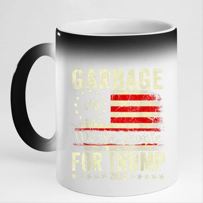 Trump 2024 Election Garbage Vote For Trump President Us Flag 11oz Black Color Changing Mug