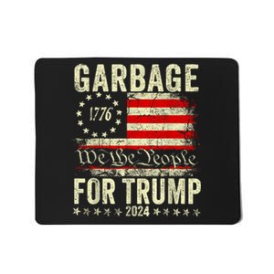 Trump 2024 Election Garbage Vote For Trump President Us Flag Mousepad