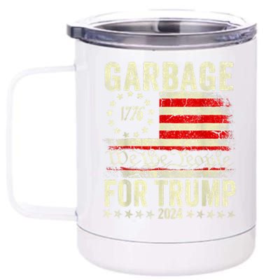 Trump 2024 Election Garbage Vote For Trump President Us Flag 12 oz Stainless Steel Tumbler Cup