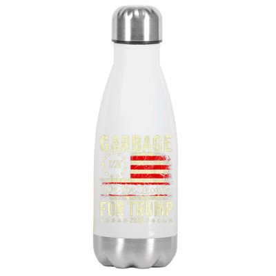 Trump 2024 Election Garbage Vote For Trump President Us Flag Stainless Steel Insulated Water Bottle