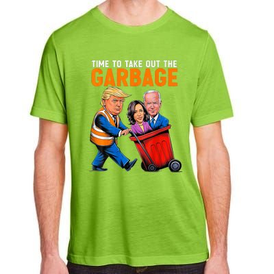 Trump 2024 Funny Time To Take Out Garbage Biden (On Back) Adult ChromaSoft Performance T-Shirt