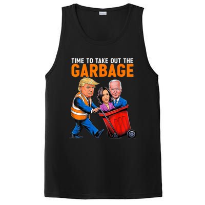 Trump 2024 Funny Time To Take Out Garbage Biden (On Back) PosiCharge Competitor Tank