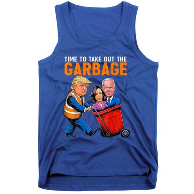 Trump 2024 Funny Time To Take Out Garbage Biden (On Back) Tank Top