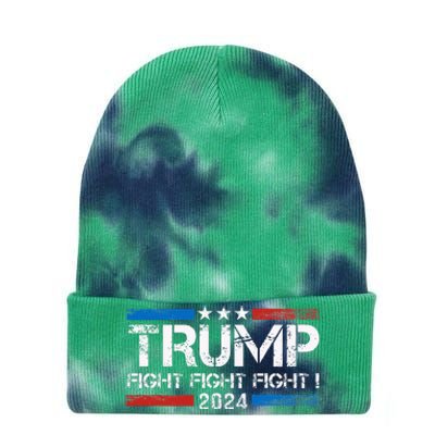 Trump 2024 Fight Fight Fight Trump President Election 2024 Tie Dye 12in Knit Beanie