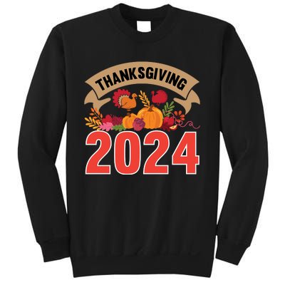 Thanksgiving 2024 Festive Typography Sweatshirt