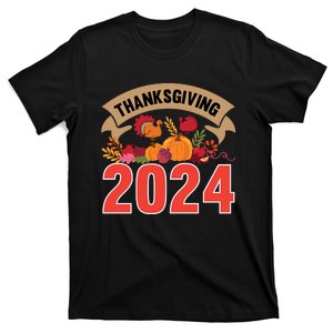 Thanksgiving 2024 Festive Typography T-Shirt