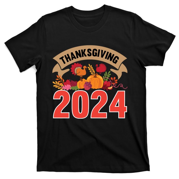 Thanksgiving 2024 Festive Typography T-Shirt