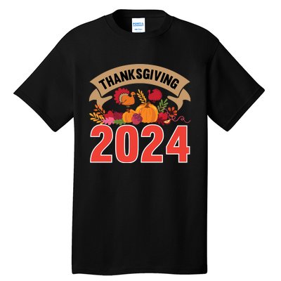 Thanksgiving 2024 Festive Typography Tall T-Shirt