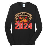 Thanksgiving 2024 Festive Typography Tall Long Sleeve T-Shirt