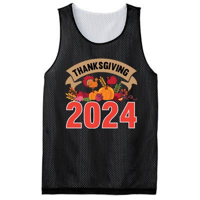 Thanksgiving 2024 Festive Typography Mesh Reversible Basketball Jersey Tank