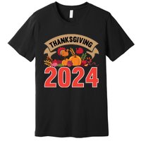 Thanksgiving 2024 Festive Typography Premium T-Shirt