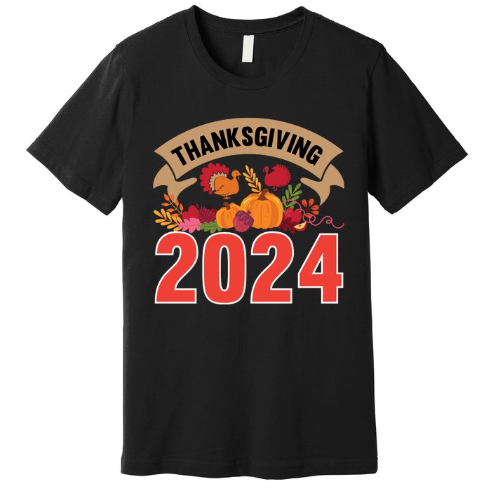 Thanksgiving 2024 Festive Typography Premium T-Shirt