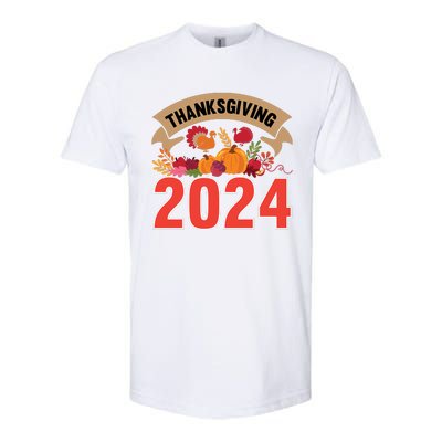 Thanksgiving 2024 Festive Typography Softstyle CVC T-Shirt