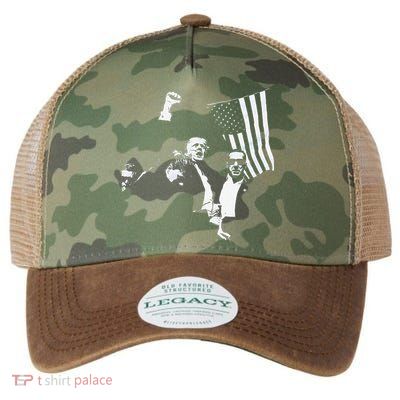 Trump 2024 Fear Not American Hero Fight Fight Fight Maga Gift Legacy Tie Dye Trucker Hat