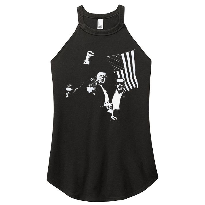 Trump 2024 Fear Not American Hero Fight Fight Fight Maga Gift Women's Perfect Tri Rocker Tank