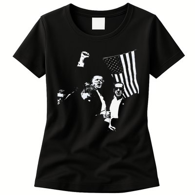 Trump 2024 Fear Not American Hero Fight Fight Fight Maga Gift Womens T-Shirt