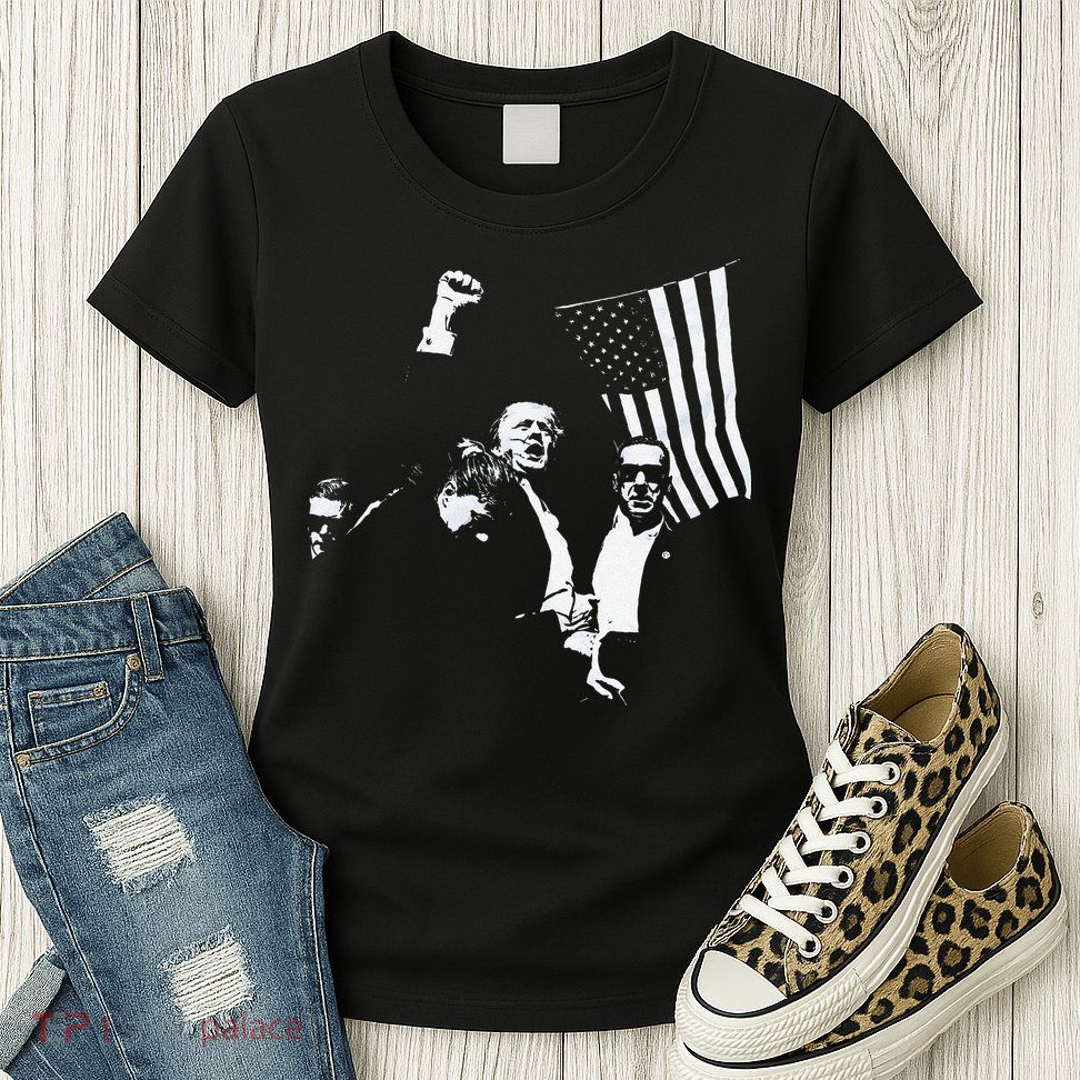 Trump 2024 Fear Not American Hero Fight Fight Fight Maga Gift Womens T-Shirt