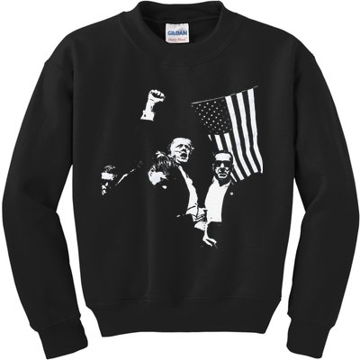 Trump 2024 Fear Not American Hero Fight Fight Fight Maga Gift Kids Sweatshirt