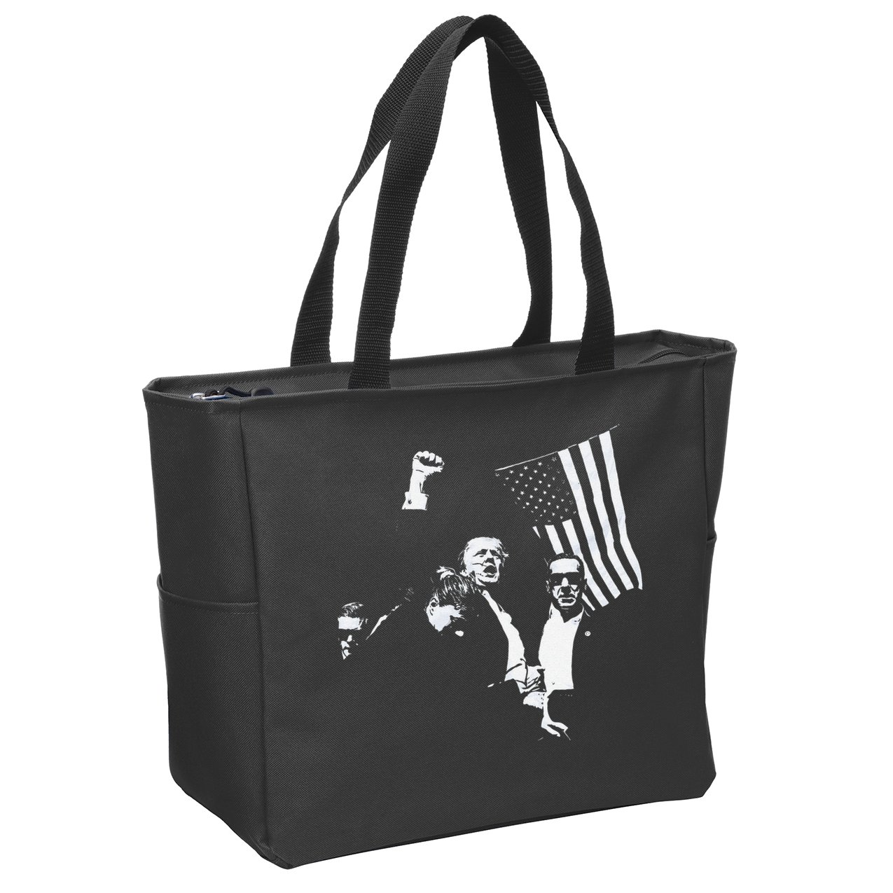 Trump 2024 Fear Not American Hero Fight Fight Fight Maga Gift Zip Tote Bag