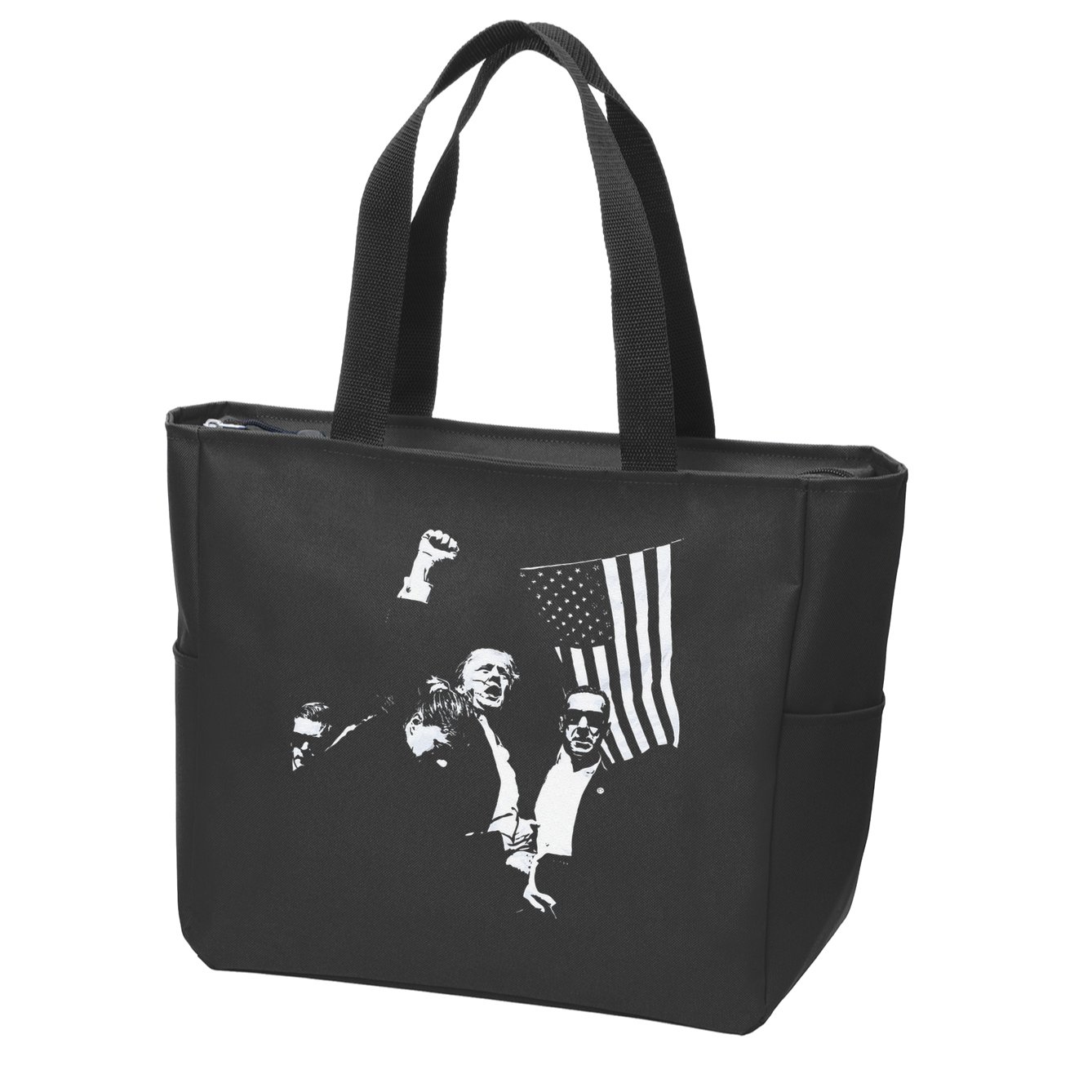 Trump 2024 Fear Not American Hero Fight Fight Fight Maga Gift Zip Tote Bag