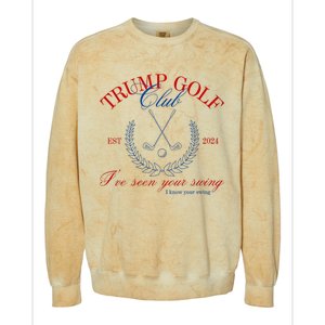 Trump 2024 Funny Golf Club IVe Seen Your Swing Political Colorblast Crewneck Sweatshirt