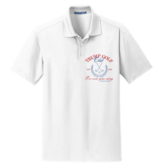 Trump 2024 Funny Golf Club IVe Seen Your Swing Political Dry Zone Grid Polo