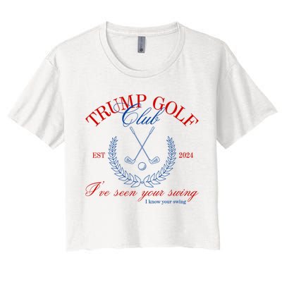 Trump 2024 Funny Golf Club IVe Seen Your Swing Political Crop Top