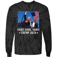 Trump 2024 Fight Fight Fight Trump 2024 Survives Rally Tie-Dye Long Sleeve Shirt