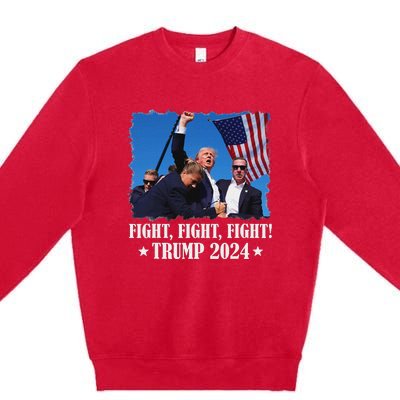 Trump 2024 Fight Fight Fight Trump 2024 Survives Rally Premium Crewneck Sweatshirt