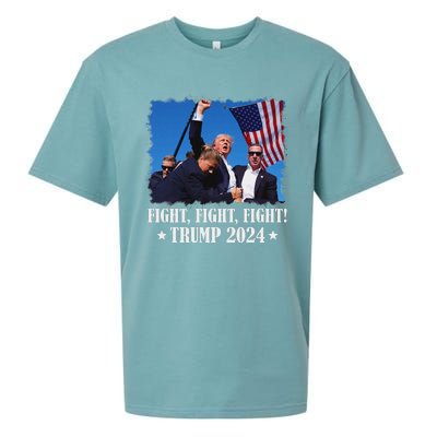 Trump 2024 Fight Fight Fight Trump 2024 Survives Rally Sueded Cloud Jersey T-Shirt