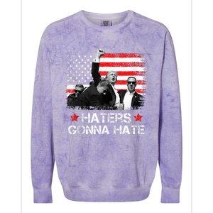 Trump 2024 Flag Haters Gonna Hate Pennsylvania Rally Trump Colorblast Crewneck Sweatshirt