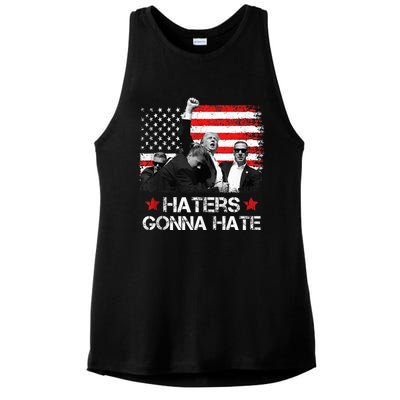 Trump 2024 Flag Haters Gonna Hate Pennsylvania Rally Trump Ladies PosiCharge Tri-Blend Wicking Tank